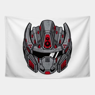 Red Mecha Head Tapestry