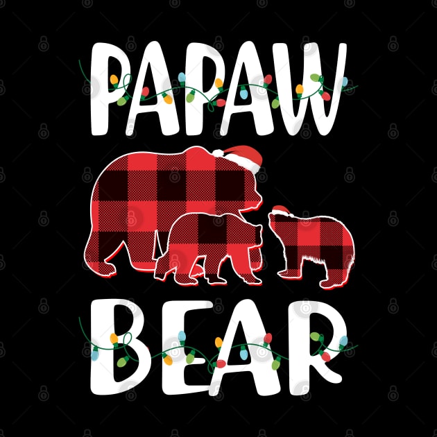 Papaw Bear Red Plaid Christmas Pajama Matching Family Gift by intelus