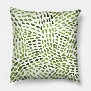 Watercolor dotted lines - sap green Pillow