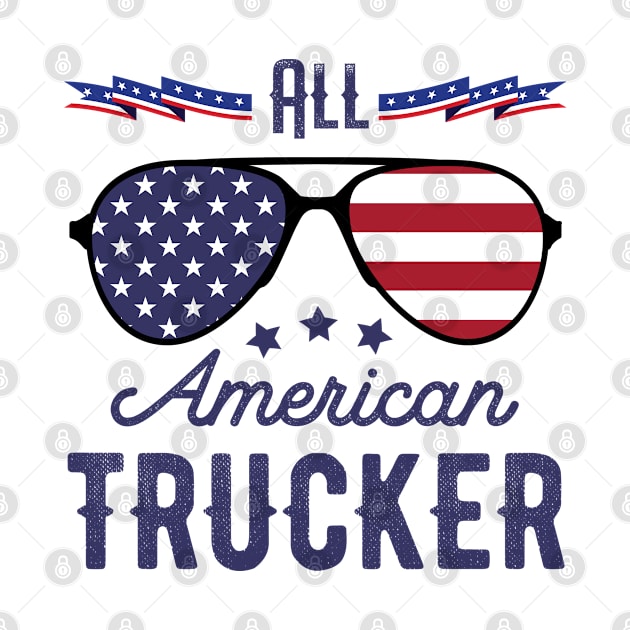 All American Trucker 4th Of July Sunglasses by tobzz