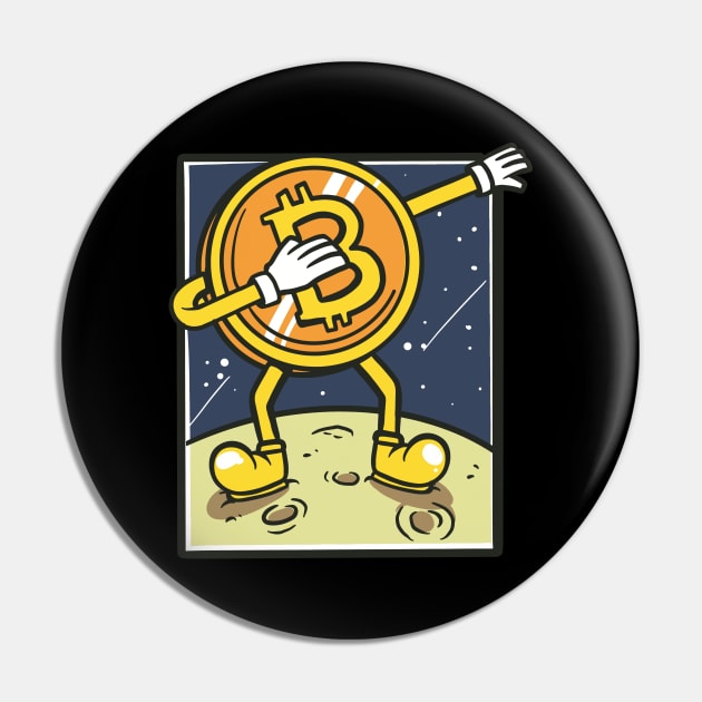 Bitcoin Dabbing Cryptocurrency Funny Crypto Design Pin by UNDERGROUNDROOTS