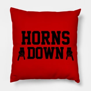 Horns Down - Red/Black Pillow