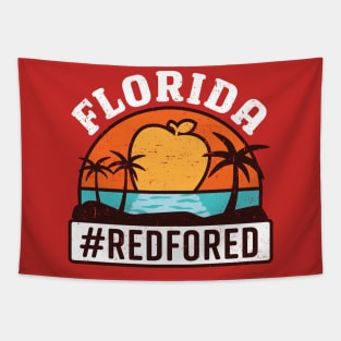 Red for Ed Florida Education Apple Rising Sun Tapestry