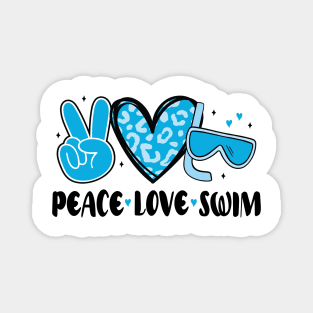 Peace love swim - swimmer design Magnet