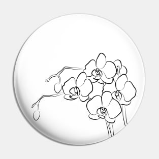 Orchid Line Art Drawing Pin