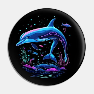 Playful dolphin,  underwater Pin