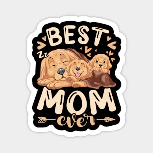 Best Mom Ever Golden Retriever Mother  Puppies Mothers Day Magnet