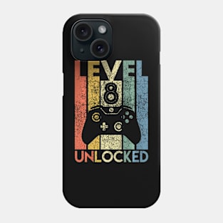 Level 8 Unlocked Funny Video Gamer 8th Birthday Phone Case