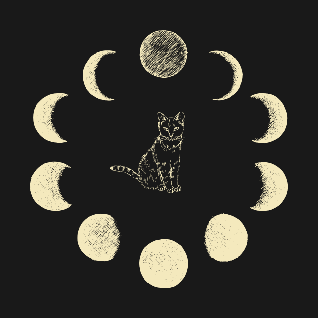 Cat and Moon by Kyarwon