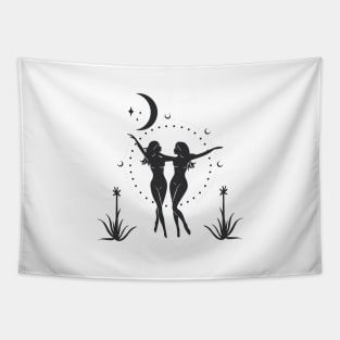 Sister Moon Goddesses Tapestry