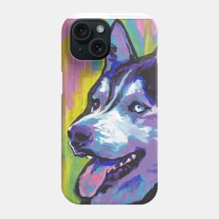 Siberian Husky Bright colorful pop dog art Phone Case