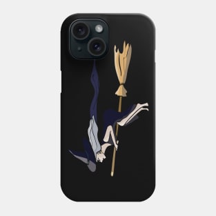 Witch Flying on Broomstick at High Speed Phone Case