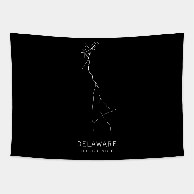 Delaware State Road Map Tapestry by ClarkStreetPress