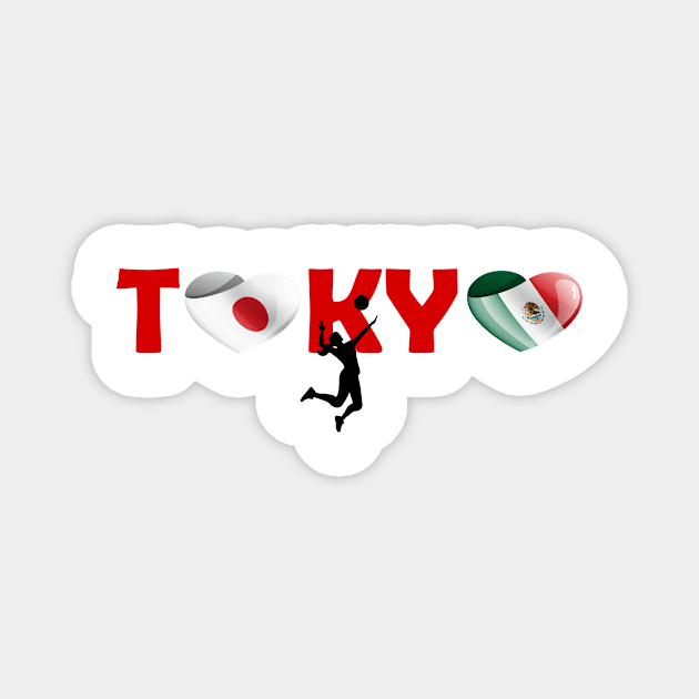 Volleyball in Tokyo - team Mexico (MX) Magnet by ArtDesignDE