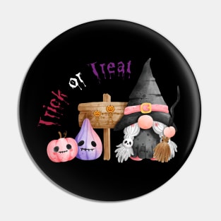 Trick or Treat Halloween! Cute Gnomes Halloween Pumpkin Spooky Season Autumn Vibes Halloween Thanksgiving Pin