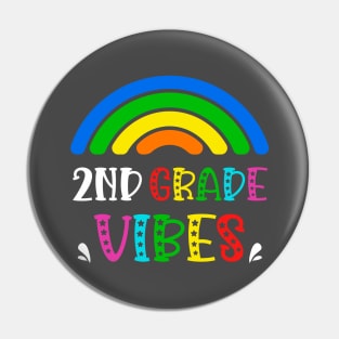 2nd Grade Vibes Rainbow Back to School Kids Pin