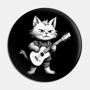 Cat playing guitar Pin