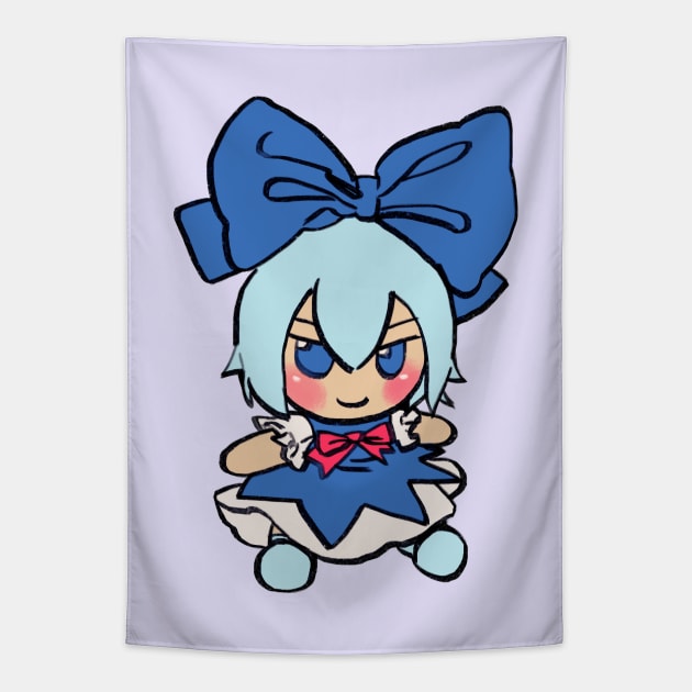 I draw that cirno fumo plush meme / touhou Tapestry by mudwizard