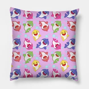 Baby Shark Family - Pink Version Pillow