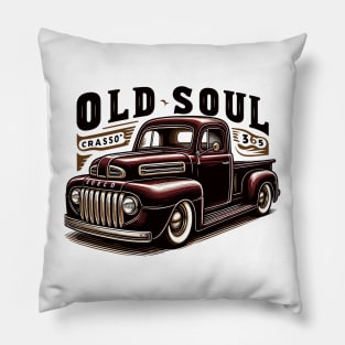 Classic vintage pickup truck, Old Soul Pillow