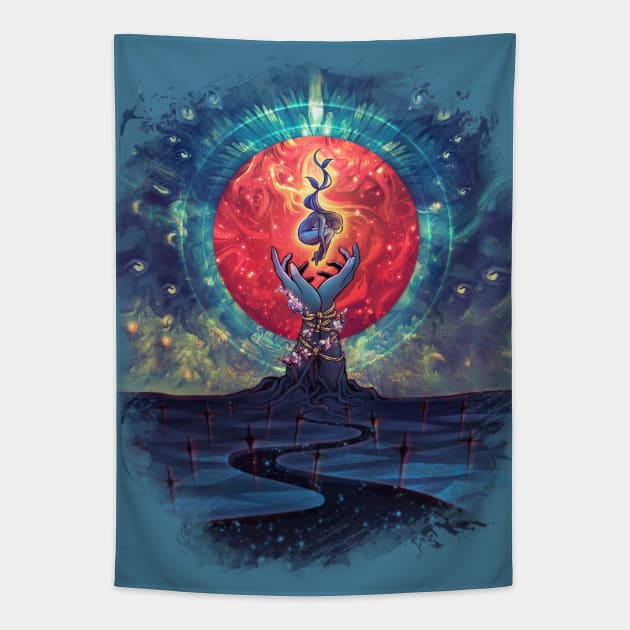 Red Moon Tapestry by KucingKecil