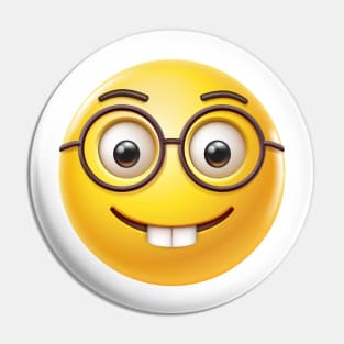 Nerd Face Emoji Pin