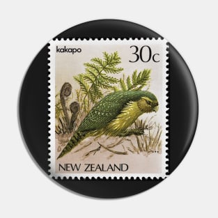 Kakapo New Zealand Stamp Print Pin