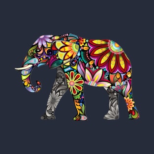 Colored Flower Elephant T-Shirt