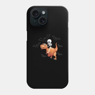 Funny Halloween Skeleton And Dinosaur product Phone Case