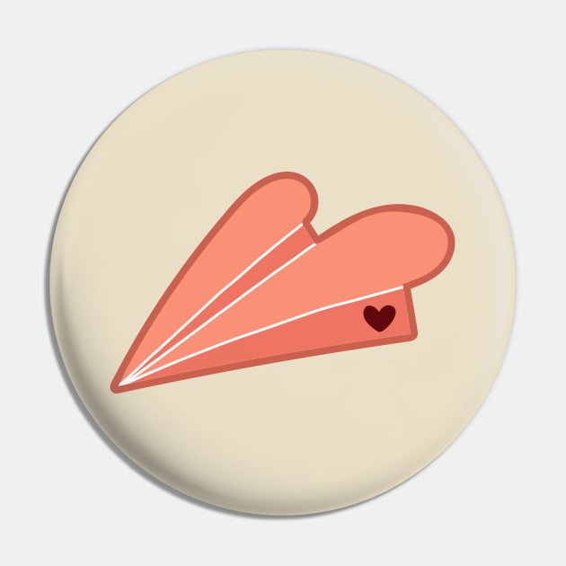 Heart Paper Plane Pin by vpessagno