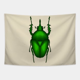 Mecynorhina torquata bug cartoon illustration Tapestry