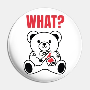 Cute Bear Doll (B&W Version) Pin