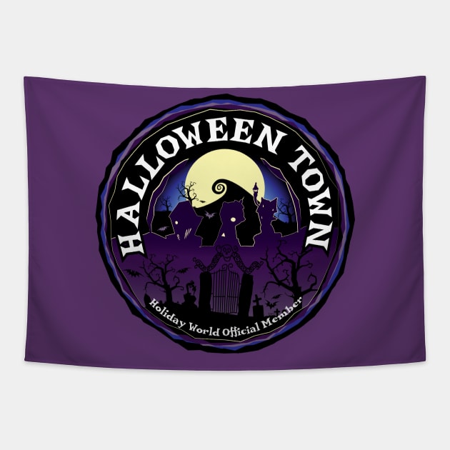 Haloween Town Tapestry by MindsparkCreative