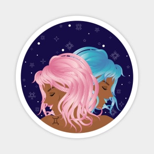 Twin girls as Gemini zodiac sign Magnet