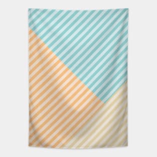 Geometric pattern blue orange soft Tapestry