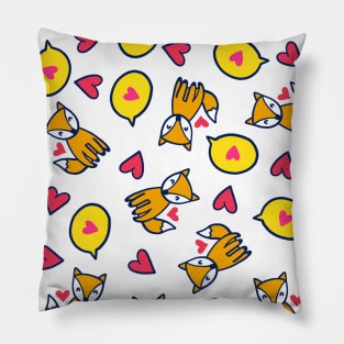 Fox & Heart - Doodle Pillow