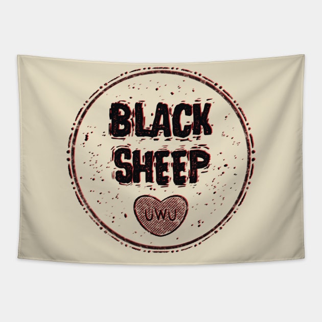 black sheep (black) Tapestry by Lani Uli
