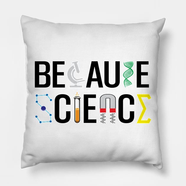 Because Science Pillow by Miranda Nelson