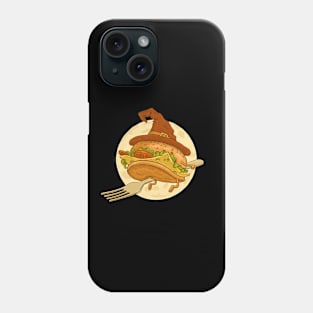 hamburger on a broomstick Phone Case