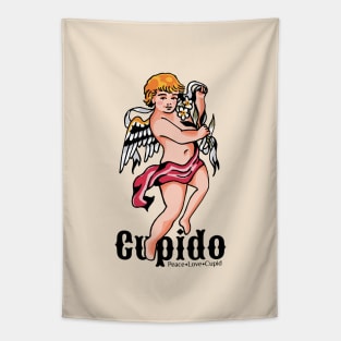 Peace, Love and Vintage Cupid Tapestry