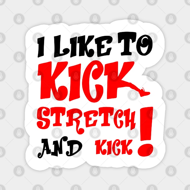 I like To Kick Stretch And Kick! Magnet by Viinlustraion