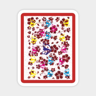 rose and butterfly pattern Magnet