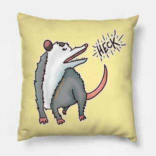 Opossum Says Heck! Pillow