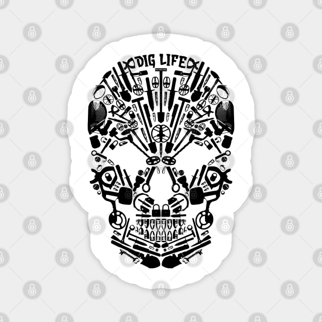 Metal Detecting - METAL SKULL - Dig Life Magnet by Windy Digger Metal Detecting Store