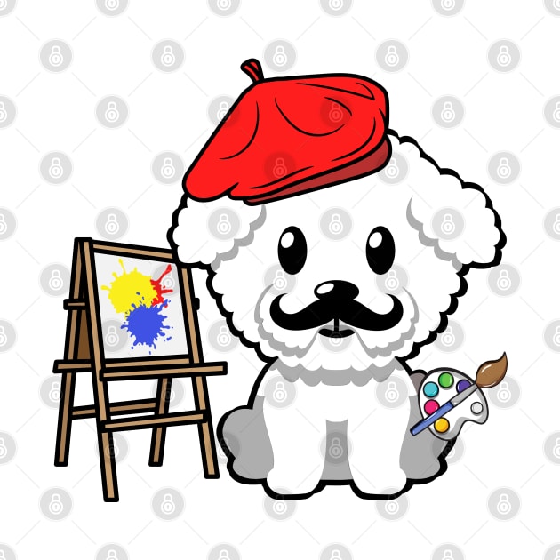 Cute Furry dog is a painter by Pet Station