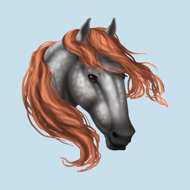 Horse Head - Dapple Orange Mane by FalconArt