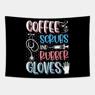 COFFEE SCRUBS RUBBER GLOVES RN Registered Nurse Tapestry