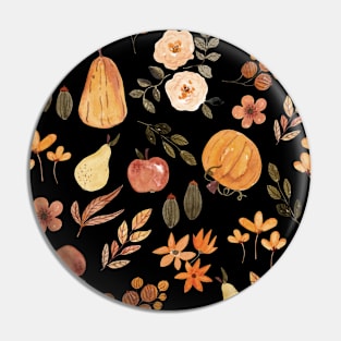 Autumn Fruits and Flowers Pin