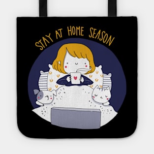 stay at home season Tote