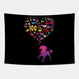 100 Days of School Unicorn Girls Teacher 100th Day of School Tapestry